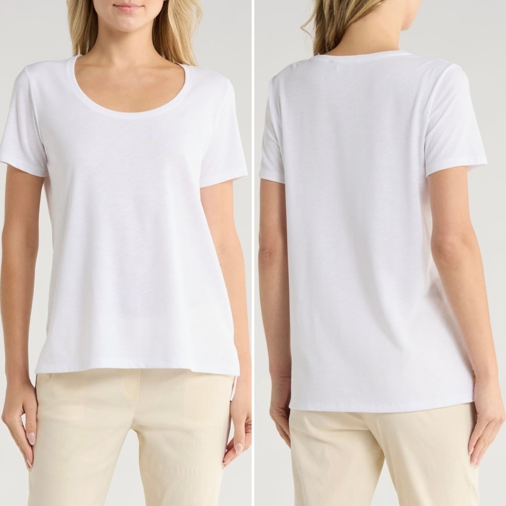 Theory White Short Sleeve Basic Tee T-Shirt Brand New Women’s Size Large